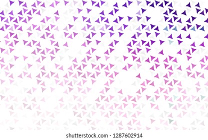 Light Pink, Blue vector seamless template with crystals, triangles. Modern abstract illustration with colorful triangles. Pattern for trendy fabric, wallpapers.