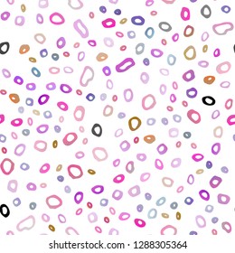 Light Pink, Blue vector seamless texture with disks. Modern abstract illustration with colorful water drops. Design for textile, fabric, wallpapers.