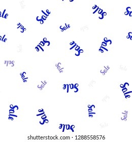 Light Pink, Blue vector seamless texture with selling simbols. Colorful set of  percentage signs in simple style. Template for season sales, shopping ads.