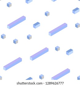 Light Pink, Blue vector seamless, isometric template with rhombus. Illustration with set of colorful rectangles. Pattern for design of fabric, wallpapers.