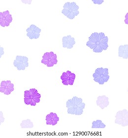 Light Pink, Blue vector seamless doodle texture with flowers. Creative illustration in blurred style with flowers. Pattern for trendy fabric, wallpapers.