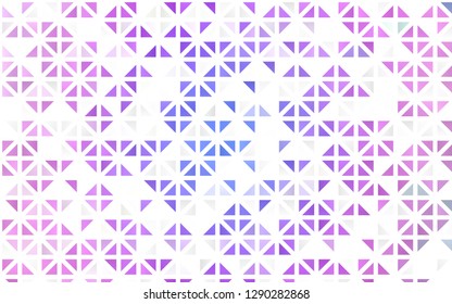 Light Pink, Blue vector seamless layout with lines, triangles. Illustration with set of colorful triangles. Pattern for design of window blinds, curtains.
