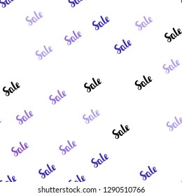 Light Pink, Blue vector seamless cover with symbols of sales. Abstract illustration with colorful gradient symbols of sales. Backdrop for super sales on Black Friday.