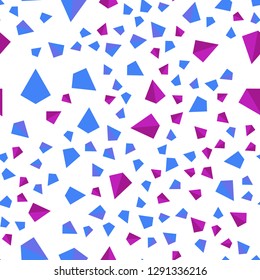 Light Pink, Blue vector seamless, isometric template with crystals, triangles. Abstract gradient illustration with triangles. Pattern for trendy fabric, wallpapers.