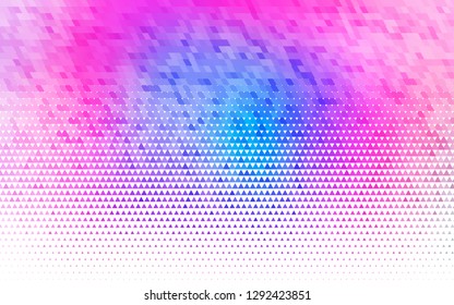 Light Pink, Blue vector seamless template with crystals, triangles. Beautiful illustration with triangles in nature style. Trendy design for wallpaper, fabric makers.