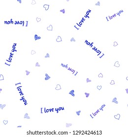 Light Pink, Blue vector seamless cover with Shining hearts. Blurred decorative design in doodle style with hearts. Design for ad, poster, banner of Valentine Day. Light Pink, Blue vector seamless cover with Shining hearts. Blurred decorative design in doodle style with hearts. Design for ad, poster, banner of Valentine Day.