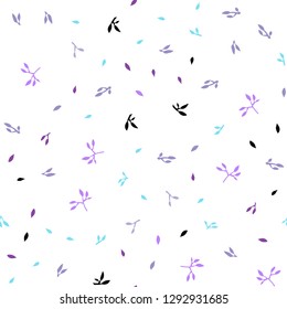 Light Pink, Blue vector seamless natural background with leaves. Creative illustration in blurred style with leaves. Template for business cards, websites.