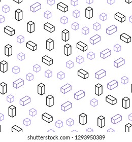 Light Pink, Blue vector seamless, isometric texture in rectangular style. Glitter abstract illustration with rectangular shapes. Design for wallpaper, fabric makers.