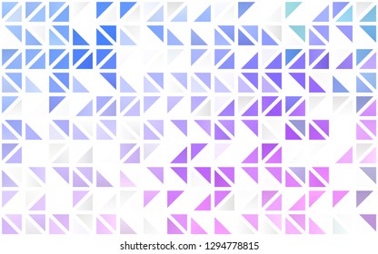 Light Pink, Blue vector seamless layout with lines, triangles. Modern abstract illustration with colorful triangles. Pattern for trendy fabric, wallpapers.