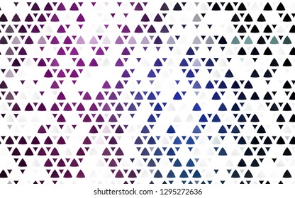 Light Pink, Blue vector seamless backdrop with lines, triangles. Glitter abstract illustration with triangular shapes. Trendy design for wallpaper, fabric makers.