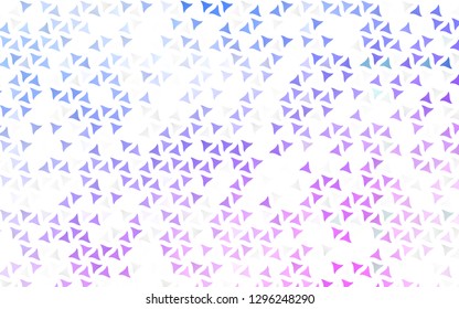 Light Pink, Blue vector seamless layout with lines, triangles. Illustration with set of colorful triangles. Pattern for design of fabric, wallpapers.