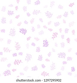 Light Pink, Blue vector seamless abstract design with leaves, branches. Colorful illustration in doodle style with leaves, branches. Pattern for design of fabric, wallpapers.