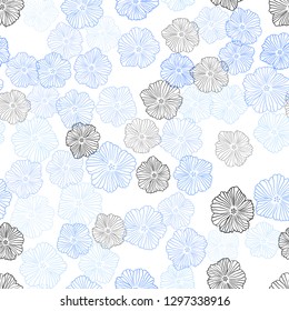 Light Pink, Blue vector seamless abstract pattern with flowers. Flowers with gradient on white background. Design for textile, fabric, wallpapers.