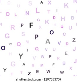 Light Pink, Blue vector seamless texture with ABC characters. Abstract illustration with colored latin alphabet. Pattern for trendy fabric, wallpapers.