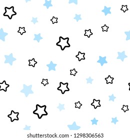 Light Pink, Blue vector seamless texture with beautiful stars. Decorative shining illustration with stars on abstract template. Texture for window blinds, curtains.