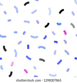 Light Pink, Blue vector seamless pattern with lines, ovals. Modern gradient abstract illustration with bandy lines. New composition for your brand book.