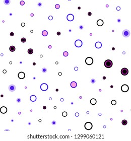 Light Pink, Blue vector seamless texture with disks. Modern abstract illustration with colorful water drops. Pattern for design of fabric, wallpapers.