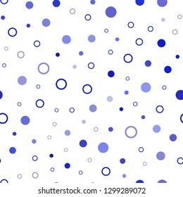 Light Pink, Blue vector seamless cover with spots. Modern abstract illustration with colorful water drops. Pattern for design of fabric, wallpapers.