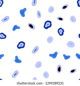 Light Pink, Blue vector seamless backdrop with dots. Blurred bubbles on abstract background with colorful gradient. Pattern for design of window blinds, curtains.