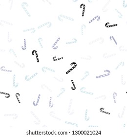 Light Pink, Blue vector seamless texture with xmas sweets, candies.
