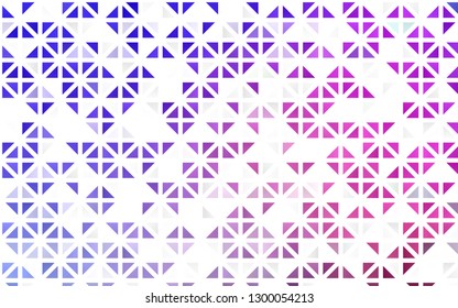 Light Pink, Blue vector seamless template with crystals, triangles. Abstract gradient illustration with triangles. Pattern for design of window blinds, curtains.