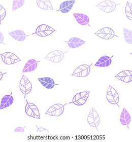 Light Pink, Blue vector seamless abstract backdrop with leaves. Modern geometrical abstract illustration with leaves. Pattern for design of window blinds, curtains.