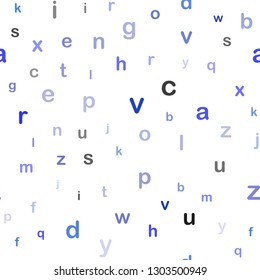 Light Pink, Blue vector seamless template with isolated letters. Shining colorful illustration with isolated letters. Pattern for design of fabric, wallpapers.