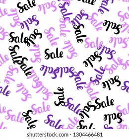 Light Pink, Blue vector seamless pattern with 70, 90 percentage signs. Shining colorful illustration with isolated selling prices. Backdrop for ads, leaflets of Black Friday.