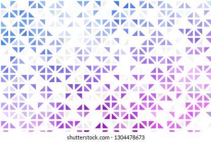 Light Pink, Blue vector seamless cover in polygonal style. Triangles on abstract background with colorful gradient. Pattern for design of fabric, wallpapers.