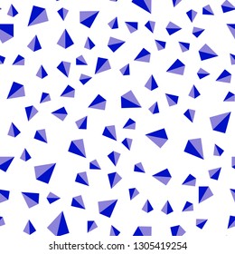 Light Pink, Blue vector seamless, isometric texture with triangular style. Decorative design in abstract style with triangles. Design for textile, fabric, wallpapers.