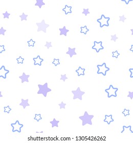 Light Pink, Blue vector seamless cover with small and big stars. Modern geometrical abstract illustration with stars. Template for business cards, websites.