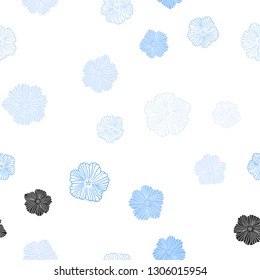Light Pink, Blue vector seamless doodle layout with flowers. Creative illustration in blurred style with flowers. Template for business cards, websites.