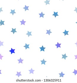 Light Pink, Blue vector seamless pattern with christmas stars. Blurred decorative design in simple style with stars. The template can be used as a background.