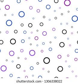 Light Pink, Blue vector seamless layout with circle shapes. Blurred bubbles on abstract background with colorful gradient. Pattern can be used for futuristic ad, booklets.