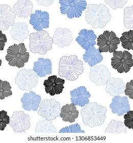 Light Pink, Blue vector seamless doodle layout with flowers. Colorful illustration in doodle style with flowers. Pattern for design of fabric, wallpapers.