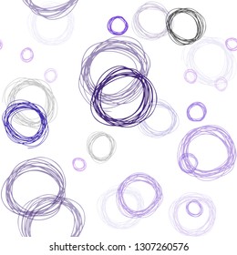 Light Pink, Blue vector seamless layout with circle shapes. Blurred decorative design in abstract style with bubbles. Pattern for design of fabric, wallpapers.