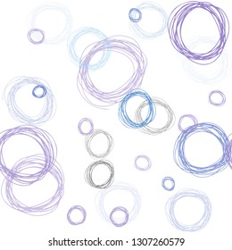 Light Pink, Blue vector seamless layout with circle shapes. Blurred decorative design in abstract style with bubbles. Design for textile, fabric, wallpapers.