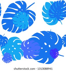 Light Pink, Blue vector seamless elegant pattern with leaves. Decorative illustration with doodles on abstract template. Pattern for design of fabric, wallpapers.