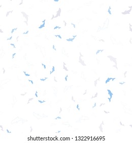 Light Pink, Blue vector seamless background with dolphins. Decorative design in natural style with sea dolphins. Pattern for wildlife ad, booklets.