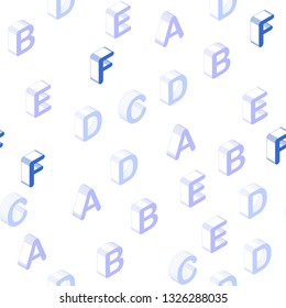 Light Pink, Blue vector seamless backdrop with 3D english symbols. Abstract illustration with colorful 3D latin alphabet. Design for wallpaper, fabric makers.