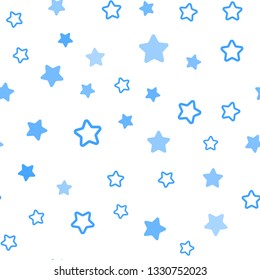 Light Pink, Blue vector seamless background with colored stars. Blurred decorative design in simple style with stars. Texture for window blinds, curtains.