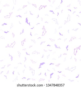 Light Pink, Blue vector seamless background with dolphins. Isolated sea dolphins on white background. Natural design for wallpapers.