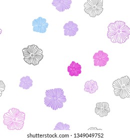 Light Pink, Blue vector seamless elegant template with flowers. Modern abstract illustration with flowers. Template for business cards, websites.
