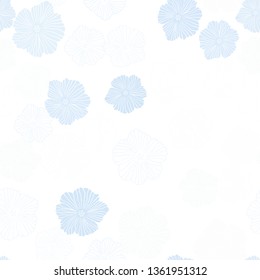 Light Pink, Blue vector seamless abstract design with flowers. Modern abstract illustration with flowers. Pattern for trendy fabric, wallpapers.