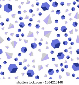 Light Pink, Blue vector seamless, isometric texture with poly style with cubes. Decorative design in abstract style with lines, cubes. Pattern for trendy fabric, wallpapers.