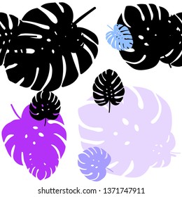 Light Pink, Blue vector seamless doodle texture with leaves. Shining colored illustration with leaves in doodle style. Pattern for trendy fabric, wallpapers.