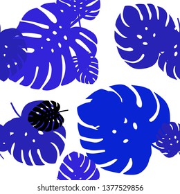Light Pink, Blue vector seamless doodle texture with leaves. Sketchy doodles with leaves on blurred background. Template for business cards, websites.