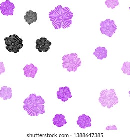 Light Pink, Blue vector seamless elegant wallpaper with flowers. Glitter abstract illustration with flowers. Texture for window blinds, curtains.