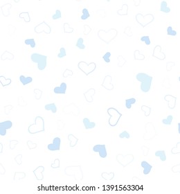 Light Pink, Blue vector seamless pattern with colorful hearts. Illustration with hearts in love concept for valentine's day. Beautiful design for your business advert of anniversary.