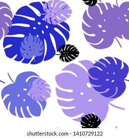 Light Pink, Blue vector seamless abstract background with leaves. An elegant bright illustration with leaves in Natural style. Template for business cards, websites.